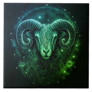 Klassisk Zodiac-Grönt och guldfolie Kakelplatta