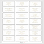 Klassiska Adressetiketter för minimalistisk Guld-g Klistermärken<br><div class="desc">Dessa klassiska minimalistiska adressetiketter i guld är underbara för ett enkelt land och elegant bröllop. Vintagens typografi i guld är en klassens formell beröring. Behålla den som den är eller välj att anpassa den med teckningar eller bilder som du väljer.</div>