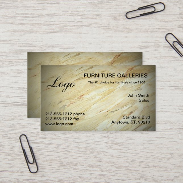 Klassiska Affärsmarker Med Marmorlogotyp Visitkort (Fram/Back In Situ)