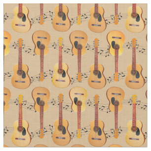 Klassiska akustiska gitarrer Musik noter Tyg