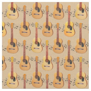 Klassiska akustiska gitarrer Musik noter Tyg