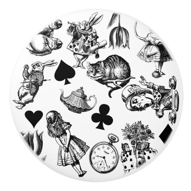 Klassiska Alice i äventyrsland karaktärer Knopp (Framsidan)