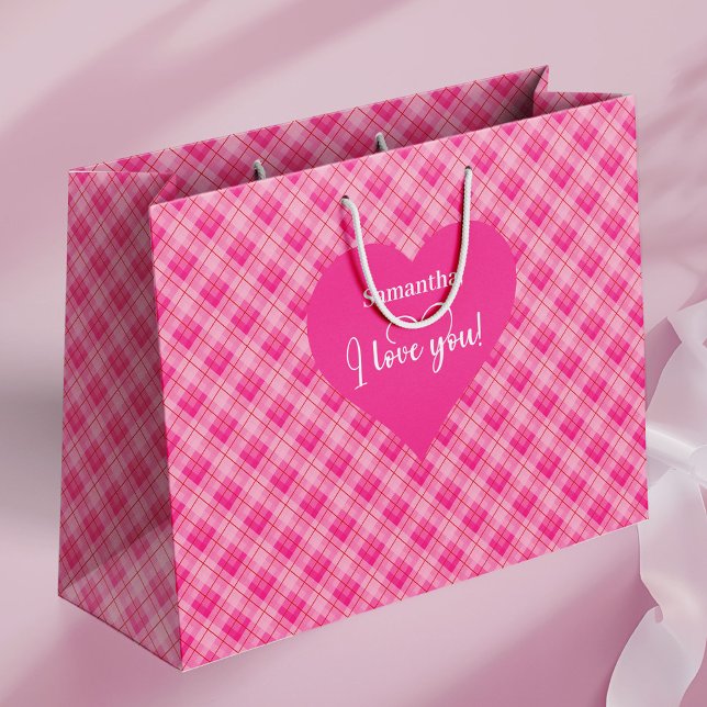 Klassiska Alla hjärtans hjärtan Jag älskar dig Per (Classic Valentine Hearts I Love You Personalized Bag)