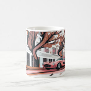 Klassiska amerikanska bilar Väggkonsttryck, Vintag Kaffemugg