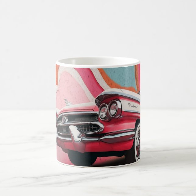 Klassiska amerikanska bilar Väggkonsttryck, Vintag Kaffemugg (Center)