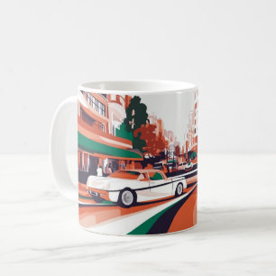 Klassiska amerikanska bilar Väggkonsttryck, Vintag Kaffemugg