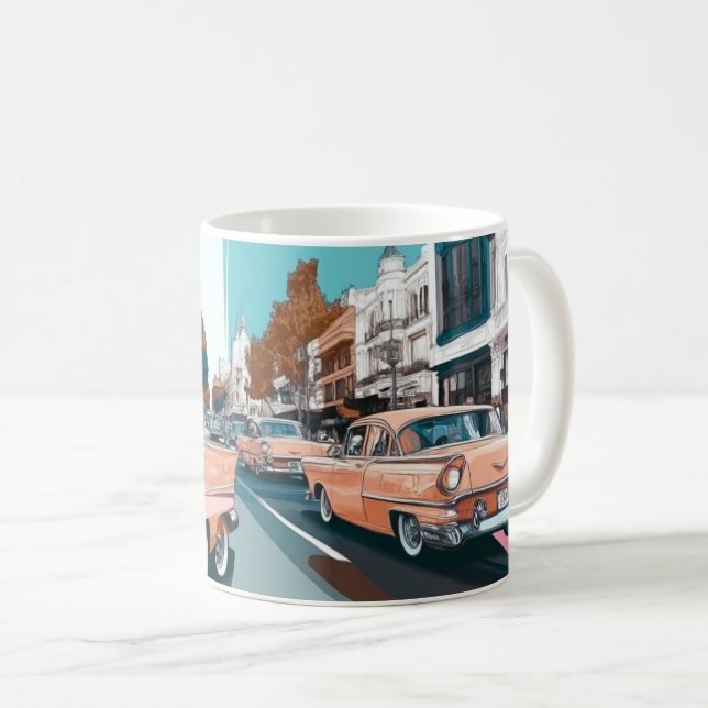 Klassiska amerikanska bilväggkonsttryck, Vintagebi Kaffemugg (Framsida höger)
