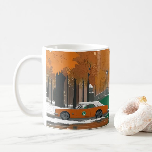 Klassiska amerikanska bilväggkonsttryck, Vintagebi Kaffemugg (Med munk)