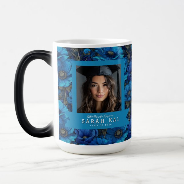 Klassiska Anemoner Blommig Fru Graduation Present Magisk Mugg (Vänster)