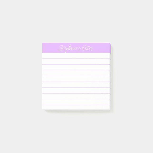 Klassiska anteckningar Ljust Lavendel Fodrad Post-it Block (Framsida)