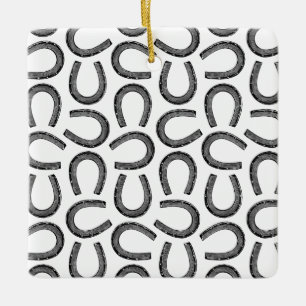 Klassiska antika hästskon, häst skon, ANPASSNINGSB Julgransprydnad Keramik