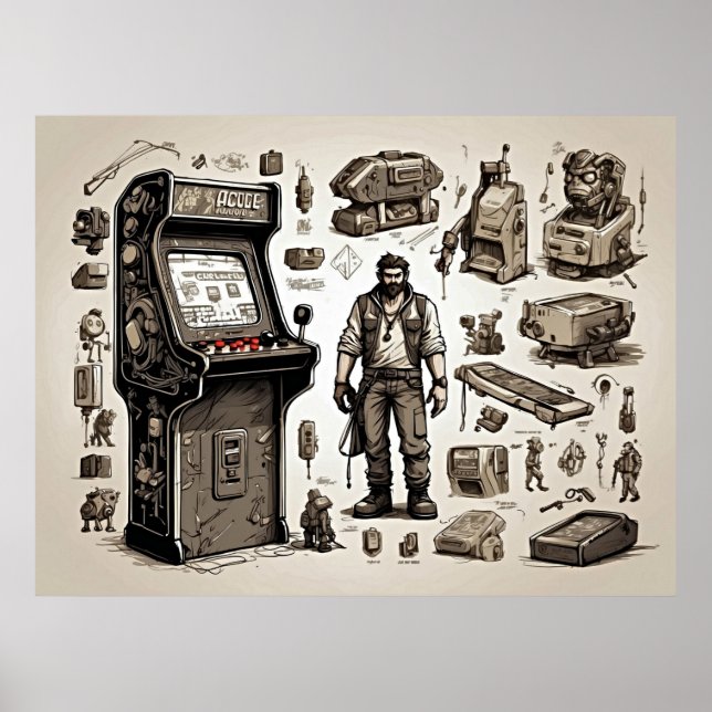 Klassiska Arcade Retro-spel Poster (Framsidan)