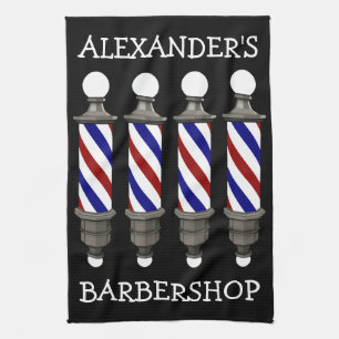 Klassiska Barber Poles Pub Towel Anpassa Kökshandduk