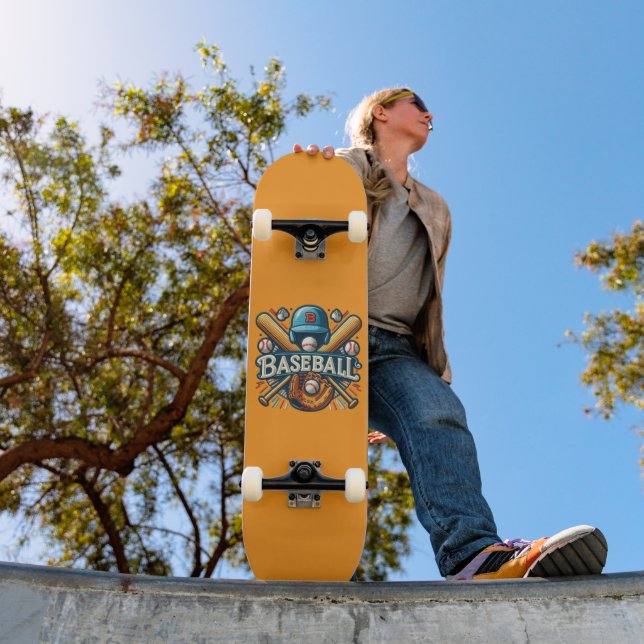 Klassiska basebollessentials / Stilig retrolegend Mini Skateboard Bräda 18,5 Cm (Utomhus 1)