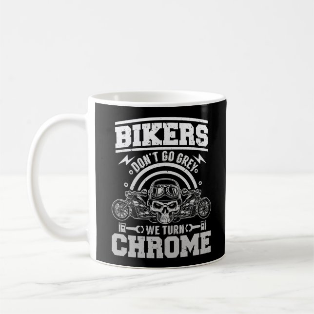 Klassiska Biker för motorcykelns Biker Gå inte Grå Kaffemugg (Vänster)