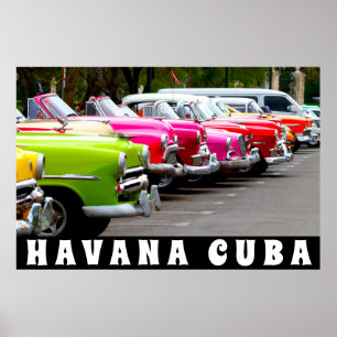 Klassiska bilar av Havanna Kuba Poster