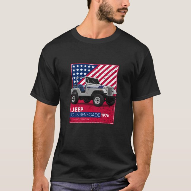 Klassiska bilar CJ5 Renegade 1976 T Shirt (Framsida)