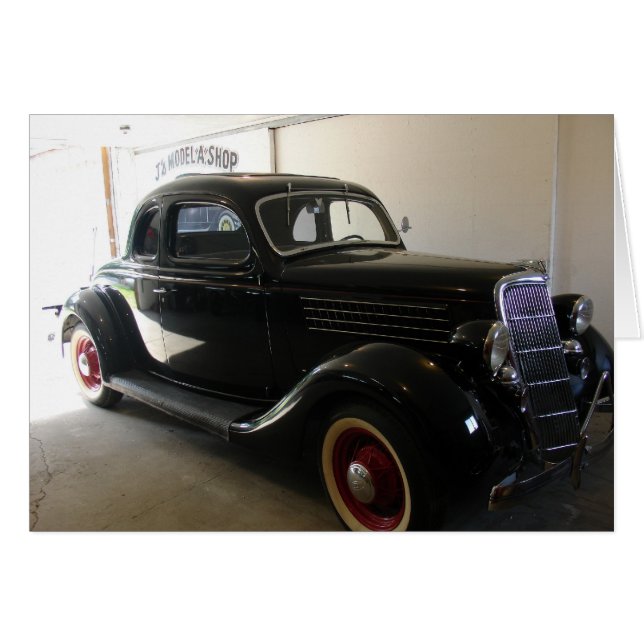 Klassiska bilar hälsningskort (Framsidan Horizontal)