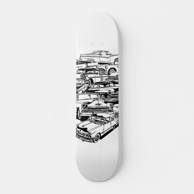 Klassiska bilar skateboarddäck mini skateboard bräda 18,5 cm (Framsida)