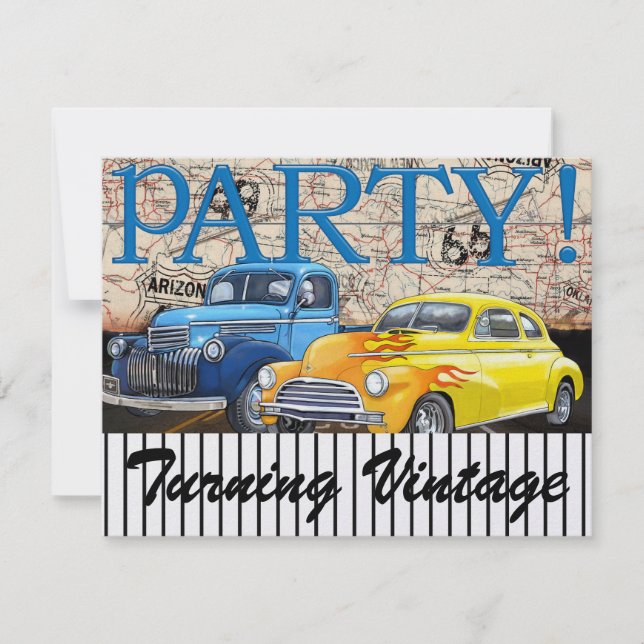 Klassiska bilar - Vintage - Rad 66 - #3 - SRF Inbjudningar (Framsida)