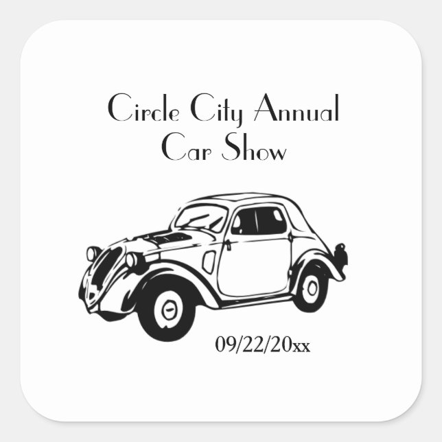 Klassiska bilmärken Anpassa Fyrkantigt Klistermärke (Framsida)
