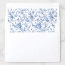 Klassiska blå blommiga Toile-kuvertfoder