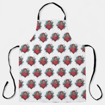 Klassiska Bläck Aprons: Heart- och Cupid Collectio