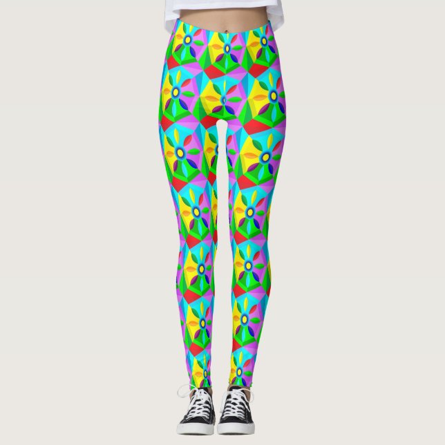Klassiska blombalkar leggings (Framsida)