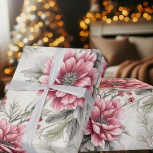 Klassiska Blommigtar för julvinter Pput, Decoupage Presentpapper