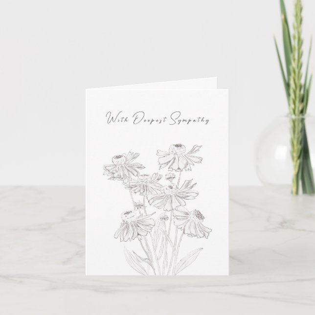 klassiska blommor som tänker på ditt sympatikort kort (Framsida)