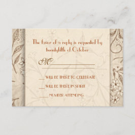 klassiska blomsterbröllop svarskort OSA kort