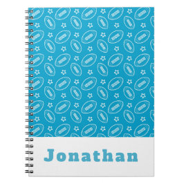 Klassiska bojor Blue Football Star Boll Mönster Na Anteckningsbok
