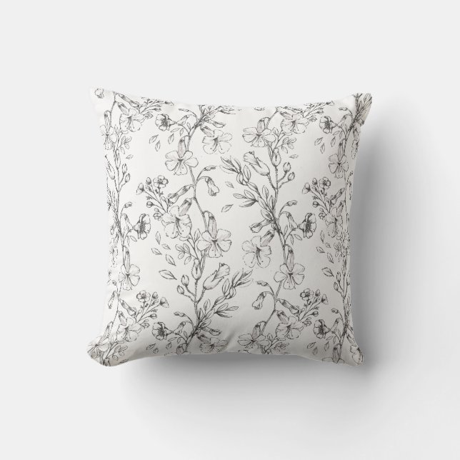 Klassiska botaniska Blommigtar Bröllop Gift Kudde (Framsida)