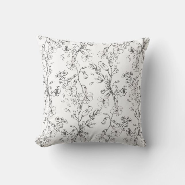 Klassiska botaniska Blommigtar Bröllop Gift Kudde (Framsida)