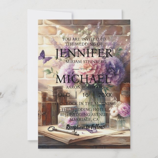 Klassiska bröllopsinbjudningar inbjudningar (Framsida)