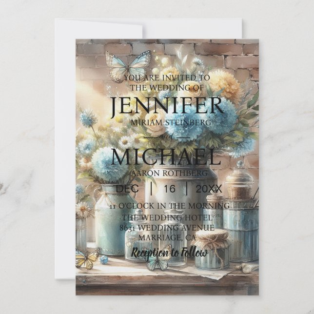 Klassiska bröllopsinbjudningar inbjudningar (Framsida)