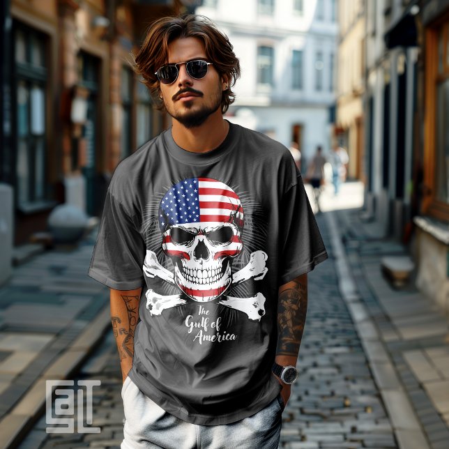 Klassiska Bukt i Amerika Skull och Crossbone P T Shirt (Skapare uppladdad)