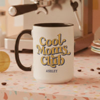 Klassiska Cool Mors Klubb Blå Gul Vintage Text
