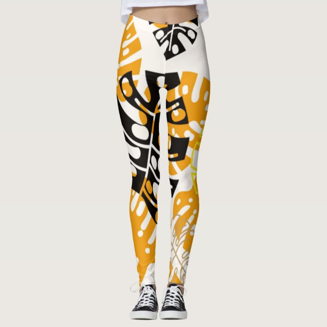Klassiska Dam blad Leggings (Framsida)
