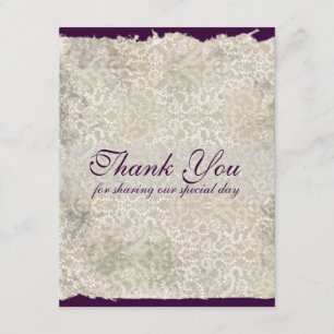 Klassiska Damask Bröllop Tacksamma Anteckningar, L Tack Kort