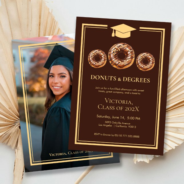 Klassiska Donuts och Graree Photo Studenten Inbjudningar (Skapare uppladdad)