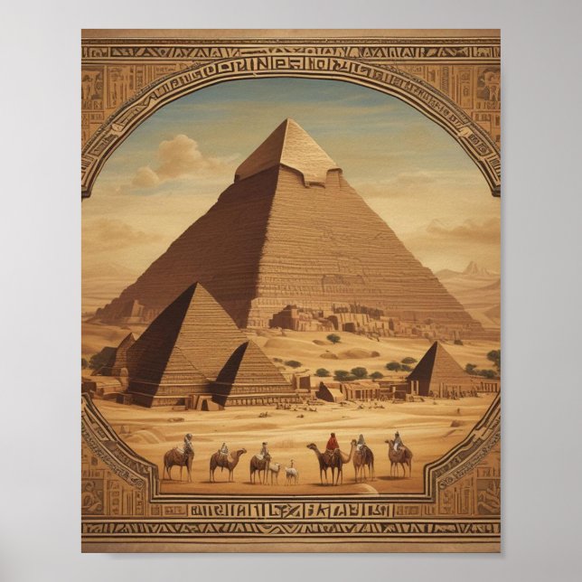 Klassiska egyptiska pyramider poster (Framsidan)
