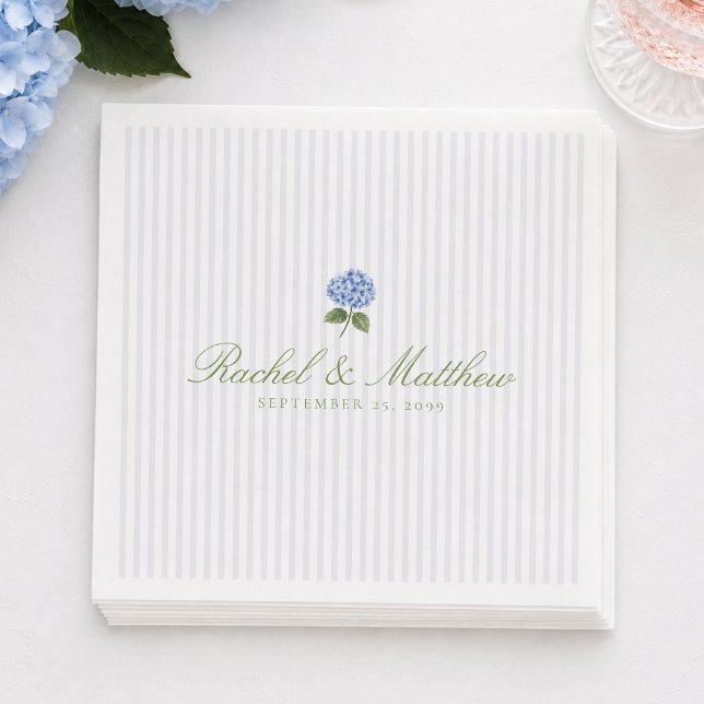 Klassiska Eleganta Hortensia Bröllopsservetter Pappersservett (Skapare uppladdad)