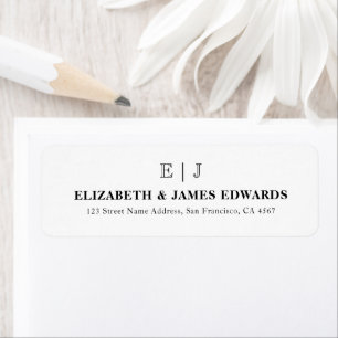 Klassiska Eleganta Monogram Par Initialer Adress Returadress Etikett