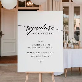 Klassiska Eleganta Skript Bröllops Signatur Drinka Poster