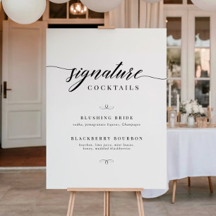 Klassiska Eleganta Skript Bröllops Signatur Drinka Poster