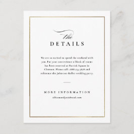 Klassiska Eleganta Svarta och Vita Bröllopsdetalje Tilläggskort