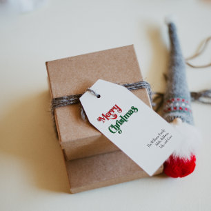 Klassiska enkla Märkre i God jul-familjen Gift Presentetikett