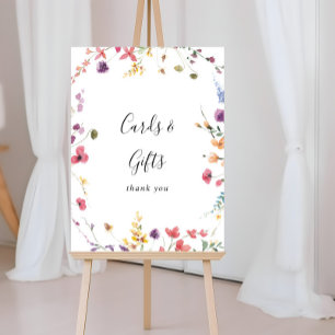 Klassiska färgglada vilda blommor kort och present poster