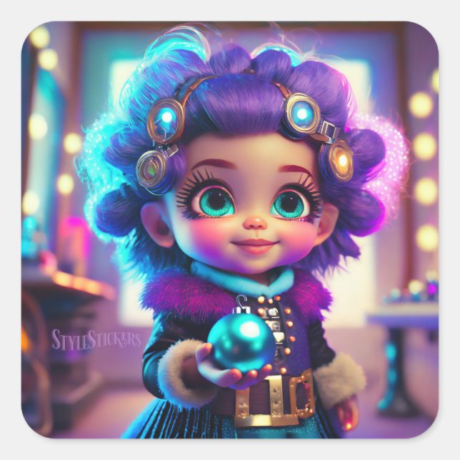 Klassiska fästpunkter fyrkantigt klistermärke (Framsida)